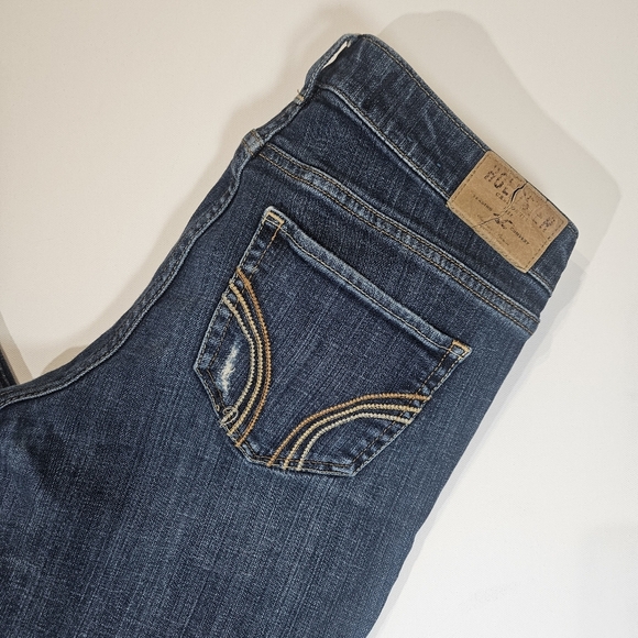 Hollister Jeans Womens 7R 28x31 Distressed Dark Wash Low Rise Skinny Y2K Style - Picture 6 of 12